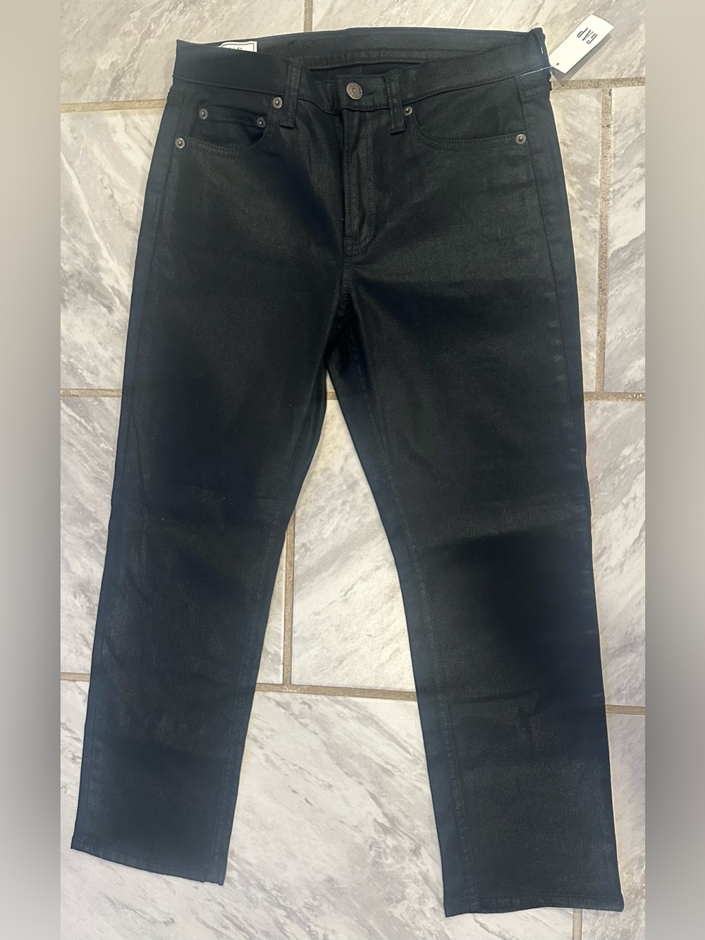 NWT Gap Womens Black Shinny Vintage Slim Mid Rise Size 6 Petite